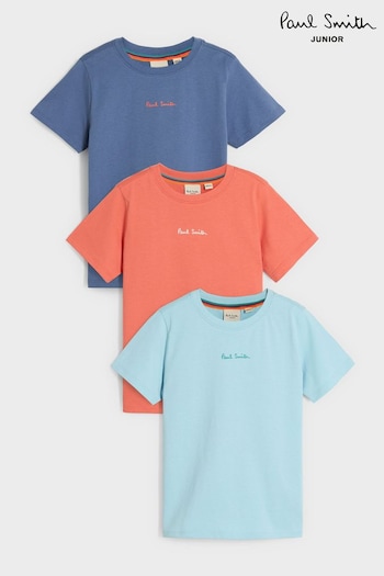Paul Smith Junior Footbed Signature T-Shirts Set 3 Pack (920573) | £32