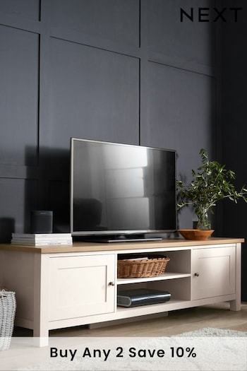 Cream Malvern Oak Effect Superwide TV Unit (921006) | £375