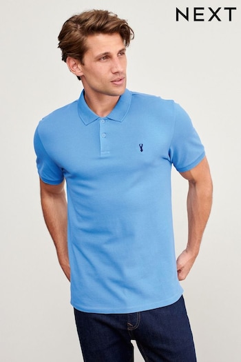 Blue Cornflower Slim Pique Polo Shirt (921108) | £18