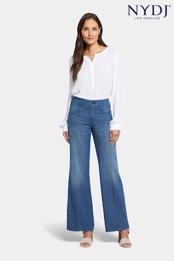 NYDJ Blue High Rise Teresa Wide Leg Mujeres Jeans (921511) | £140