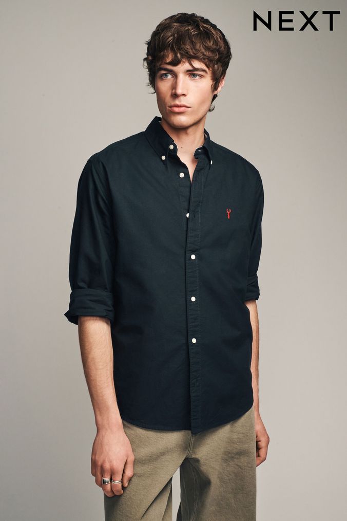 Buy Men s Black Slim Fit Casual Shirts Online Next UK