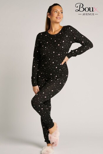 Boux Avenue Black Star Print Supersoft Twosie Pyjamas (921876) | £35