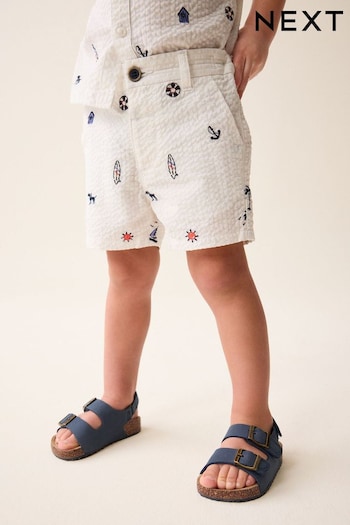 White All-Over Embroidered Chinos Shorts (3mths-7yrs) (921944) | £11 - £13