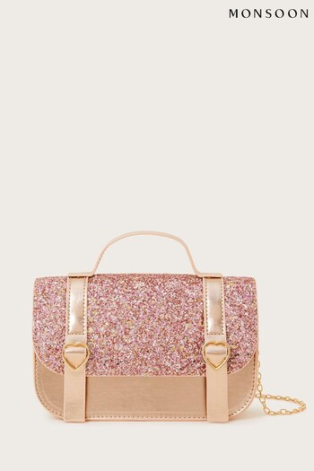 Monsoon Pink Stardust Glitter Satchel Bag (921969) | £15
