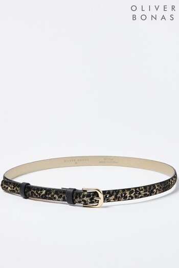 Oliver Bonas Leopard Black & Gold Jeans Belt (922587) | £39.50