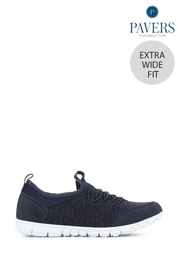 Pavers Womens Navy Blue Extra Wide Fit Trainers (922766) | £40