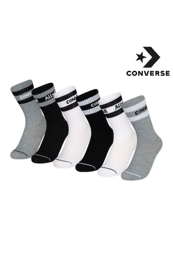 Converse Grey Kids Crew Socks 6 Pack (922784) | £18