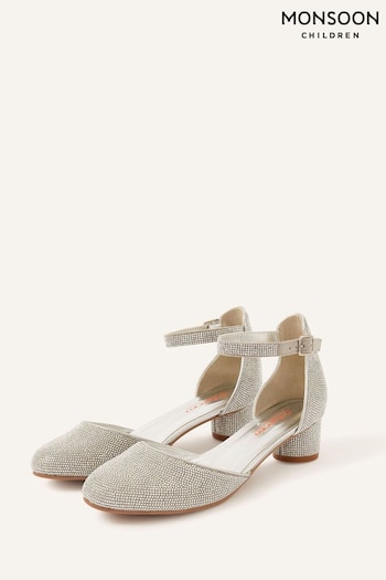 Monsoon Silver Shimmer Two-Part Heels (923253) | £35