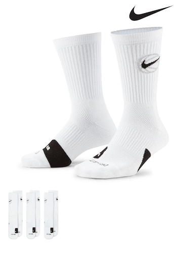 Nike White Everyday Crew Basketball Socks 3 Pack (923308) | £23