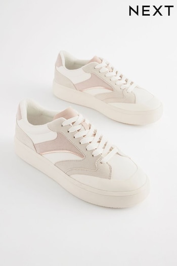 Neutral Forever Comfort Panelled Retro Lace Up Trainers (923615) | £39