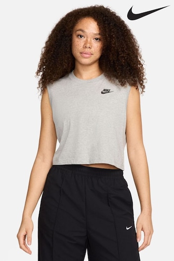 Nike Grey Club Cropped Sleeveless Top (923805) | £23