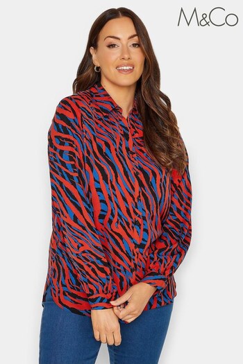 M&Co Orange Long Sleeve Printed Shirt (923885) | £25