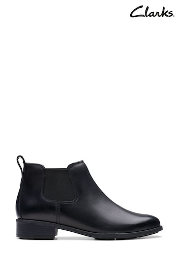 Clarks Black Leather Havisham Top Boots (923964) | £85