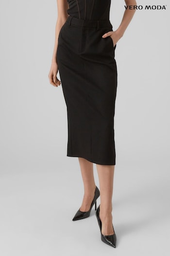 VERO MODA Black Tailored Smart Midi Skirt (923980) | £36