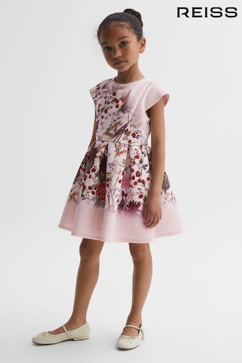Reiss Multi Tammy Junior Scuba Floral Printed Dress (924088) | £55