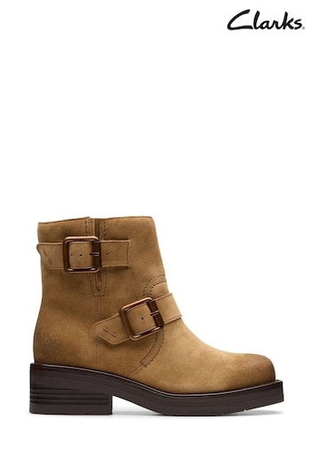 Clarks Brown Walnut Suede Rebelle Buckle Boots (924130) | £140