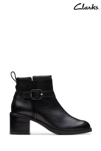 Clarks Black Leather Chamberly Trim Boots (924282) | £150