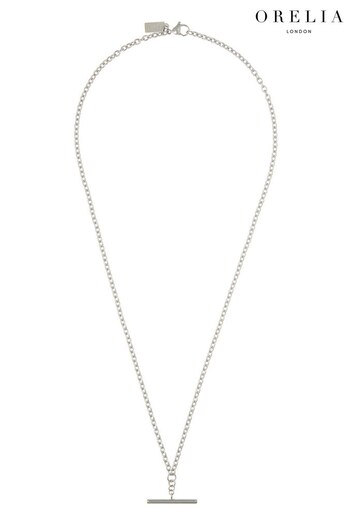 Orelia & Joe 925 Sterling Silver T-Bar Drop Chain Necklace (924439) | £25