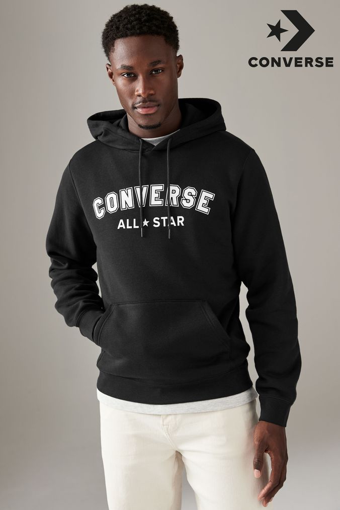 Mens grey converse hoodie on sale