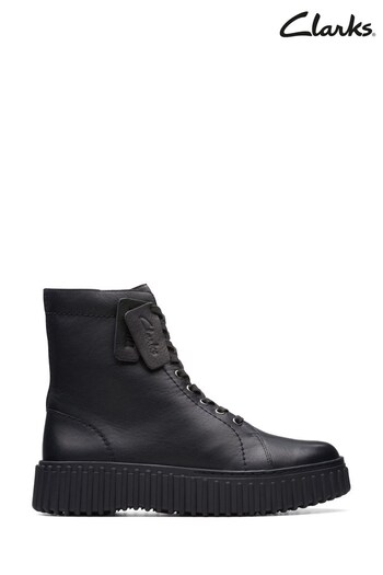 Clarks Black Leather Torhill Rise Boots (925260) | £130