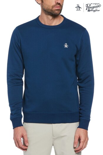 Original Penguin Blue Sticker Pete Crew Neck Fleece Sweatshirt (925297) | £65