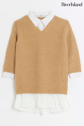 River Island Brown Bag Hybrid Knit Dress (925358) | £30