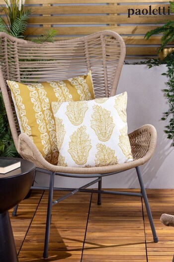 Riva Paoletti Yellow Kalindi Paisley Floral UV  Water Resistant Cushion (925535) | £18
