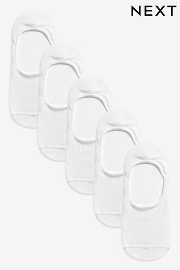 White Metallic Invisible Socks Five Pack (925618) | £10