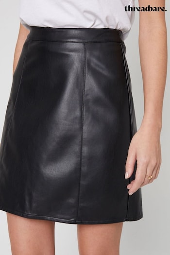 Threadbare Black Mini PU Faux Leather Skirt (925672) | £26