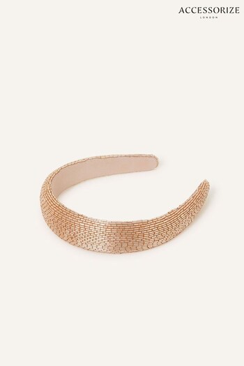 Accessorize Gold Beaded Headband (925797) | £25