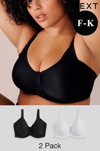 Black/White Ultimate Support F-K Cup Non Pad Wired Minimising Bras 2 Pack (925799) | £40