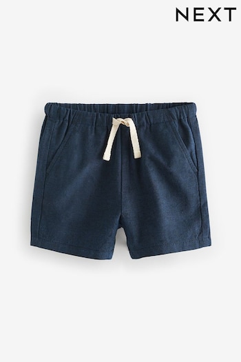Navy Linen Blend Pull-On Shorts (3mths-7yrs) (925899) | £6.50 - £8.50