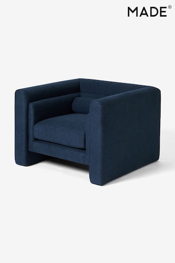 MADE.COM Brushed Weave Navy Blue Mathilde Accent Armchair (925998) | £749