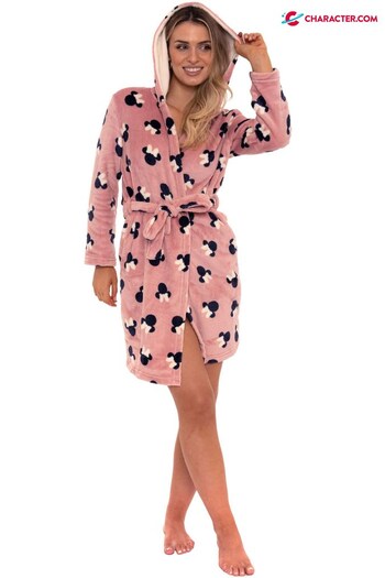 Character Blush Pink Disney Minnie Mouse Dressing Gown with Ears (926178) | £38