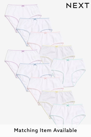 White with Trim 10 Pack Briefs (1.5-16yrs) (926967) | £11 - £16