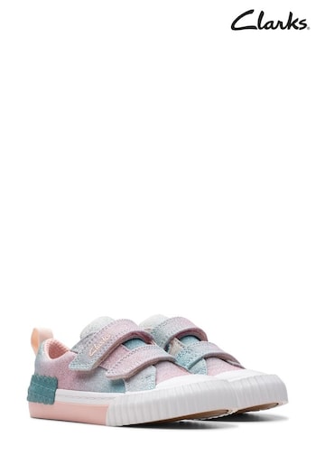 Clarks Pink Pastel Foxingbrill Toddler Canvas Shoes (927162) | £28