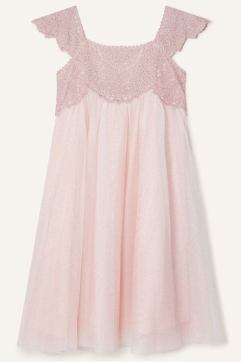 Monsoon Estella Embroidered Dress Pink (927613) | £50 - £56