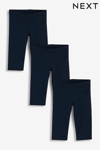 Navy Blue 3 Pack Cropped Leggings maxi (3-16yrs) (927680) | £12 - £18