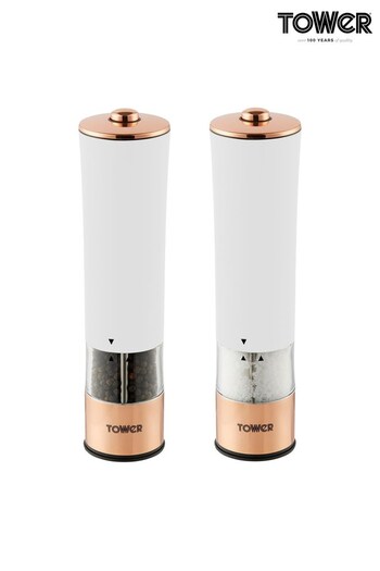 Tower White White And Rose Gold Electric Salt And Pepper Mills (927699) | £20