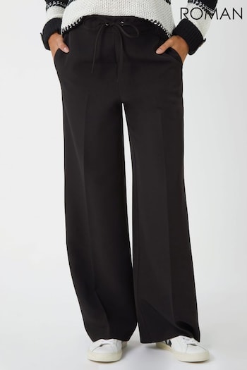 Roman Black Wide Leg Tie Front Trousers (927988) | £30