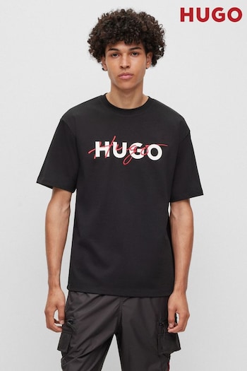 HUGO Black Script Logo Graphic T-Shirt (928222) | £69