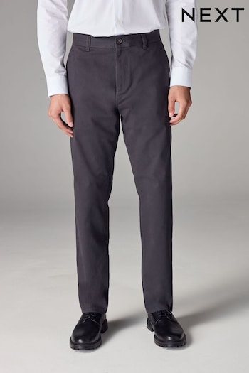 Charcoal Grey Straight Stretch Chinos Trousers (928506) | £24