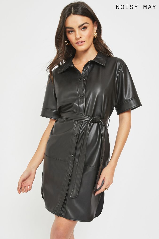 Black Faux Leather Dresses Next Official Site