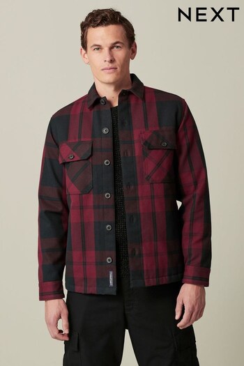 Red Quilted Check Shacket (928582) | £65