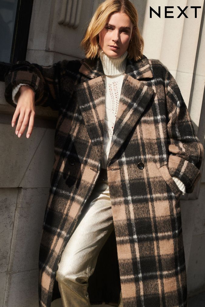 Womens checked coats uk online