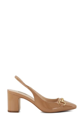 Dune London Natural Detailed Block Heel Snaffle Slingback Sandals (928785) | £90