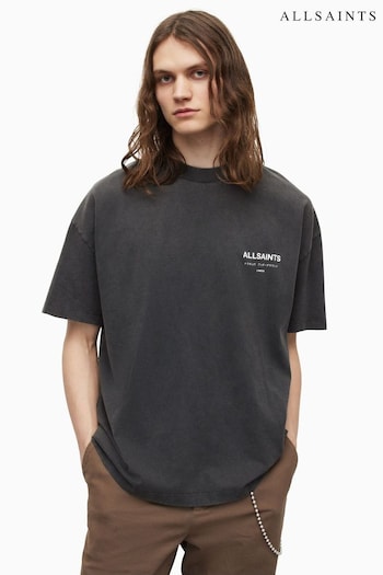 AllSaints Black Underground Short Sleeve Crew T-Shirt (930053) | £55