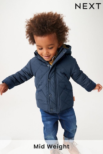 Navy Blue Quilted Borg Lined Jacket (3mths-7yrs) (930088) | £25 - £29