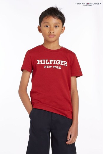 Tommy Hilfiger Boys Red Logo T-Shirt (930122) | £26 - £29