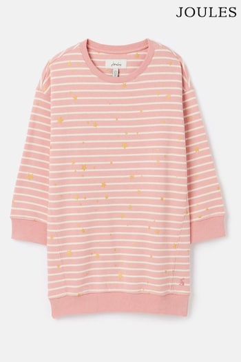Joules Poppy Pink Striped Sweater white Dress (930149) | £29.95 - £35.95